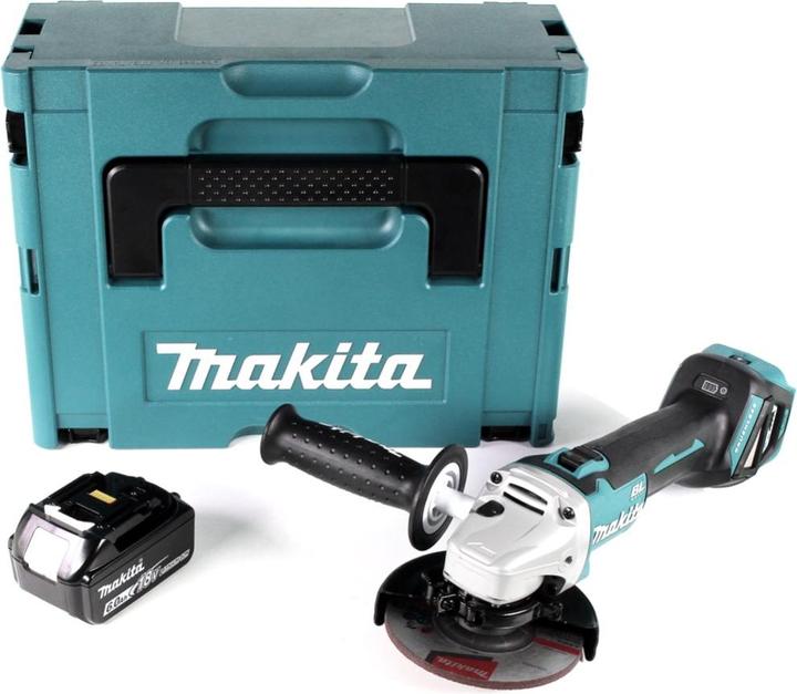 Produktbild Makita DGA 511 G1J Akku Winkelschleifer 18V 125mm Brushless + 1x Akku 6,0Ah + Makpac - ohne Ladegerä (125 mm)