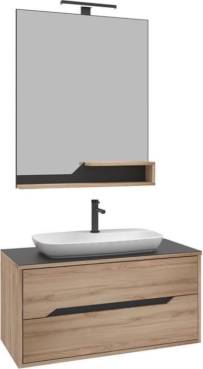 Produktbild Homitis Galia 100 v2 Bathroom Cabinet With Sink & Mirror Set (2 Pieces)
