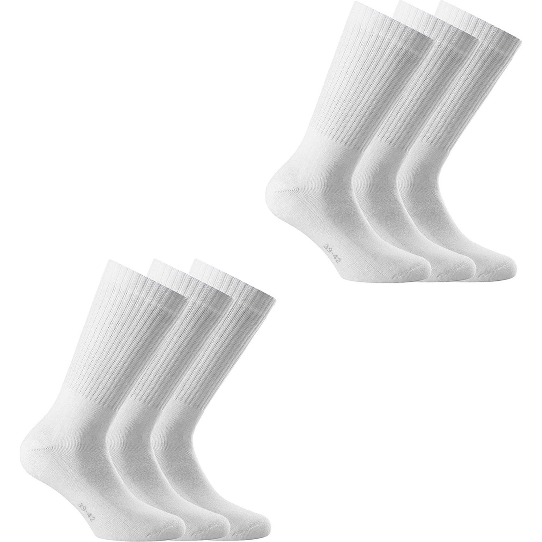 Rohner, Herren, Socken, Socken Sportlich Bequem sitzend, Weiss, (6er Pack, 39 - 42)