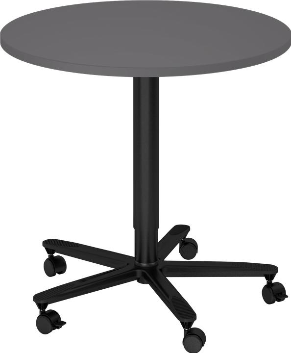 Produktbild Hammerbacher Säulenhubtisch 80cm rund Graphit/Schwarz