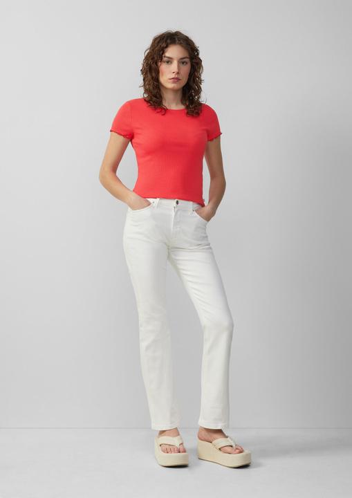 Produktbild S.Oliver T-Shirt Verkürztes Rippshirt mit Rundhalsausschnitt (L)