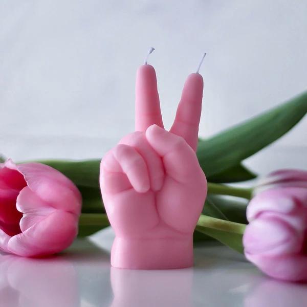 Image du produit Candle Hand Baby Peace Rose (1 pcs)