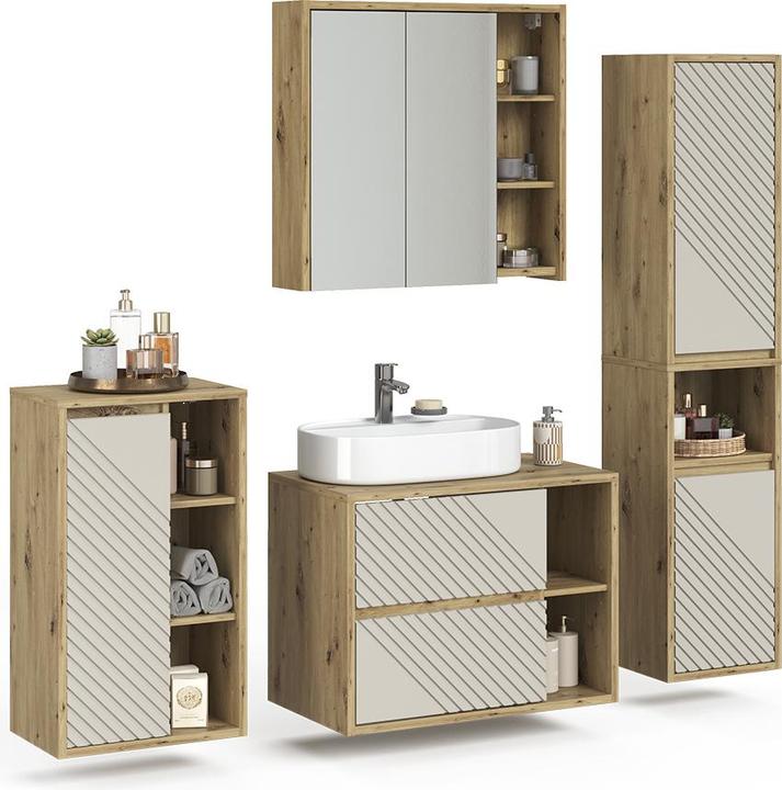 Produktbild Vicco Badmöbel-Set Viola, Artisan-Eiche, 4 Teile