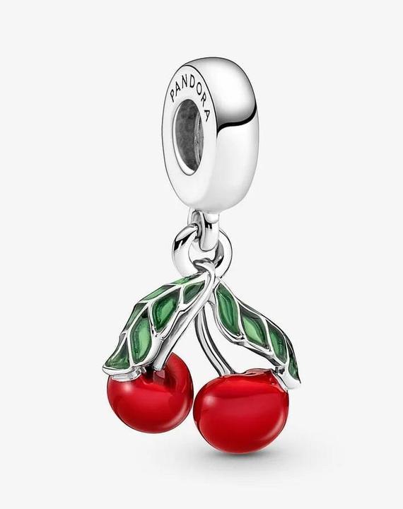 Actual product image Pandora Asymmetrical Cherry Fruit (Silver 925, Enamel)
