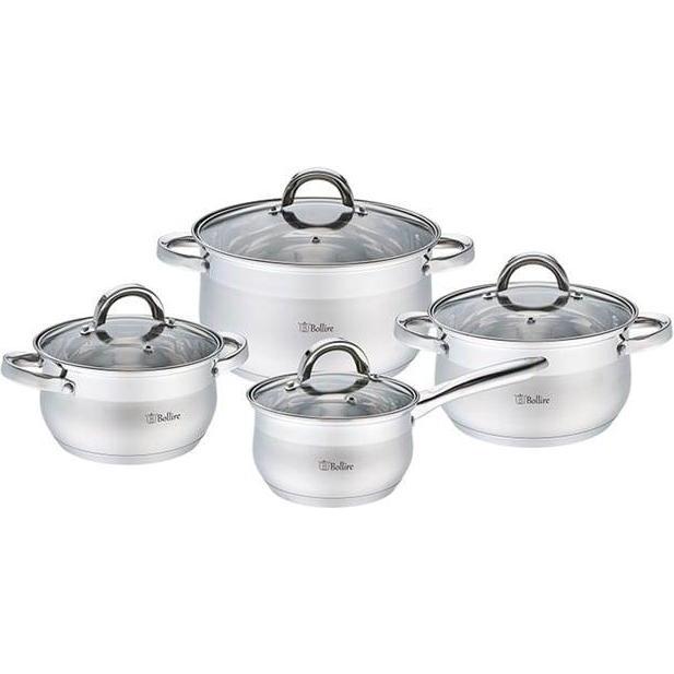 Bollire Set Di Pentole 8 Pezzi Monza Br-4008, Padella + Pentola