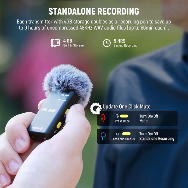 Actual product image Neewer CM28 Pro Wireless Microphone System with Portable Charging Case