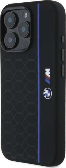 Image du produit BMW BMHMP16L23SHEB iPhone 16 Pro 6.3" czarny/black hardcase Silicone Hexagon Blue Line MagSafe (Apple iPhone 16 Pro)