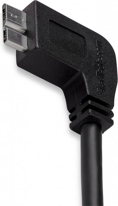 Actual product image StarTech 1m Slim Micro USB 3.0 cable left angled - USB 3.1 Gen 1 (5 Gbit/s) connection cable (1 m, USB 3.2 Gen 1)