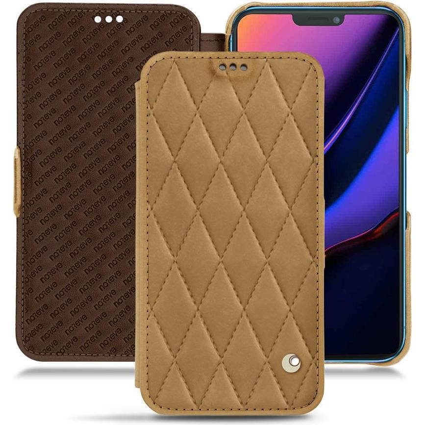 Noreve Lederschutzhülle horizontal (Apple iPhone 11), Smartphone Hülle, Braun