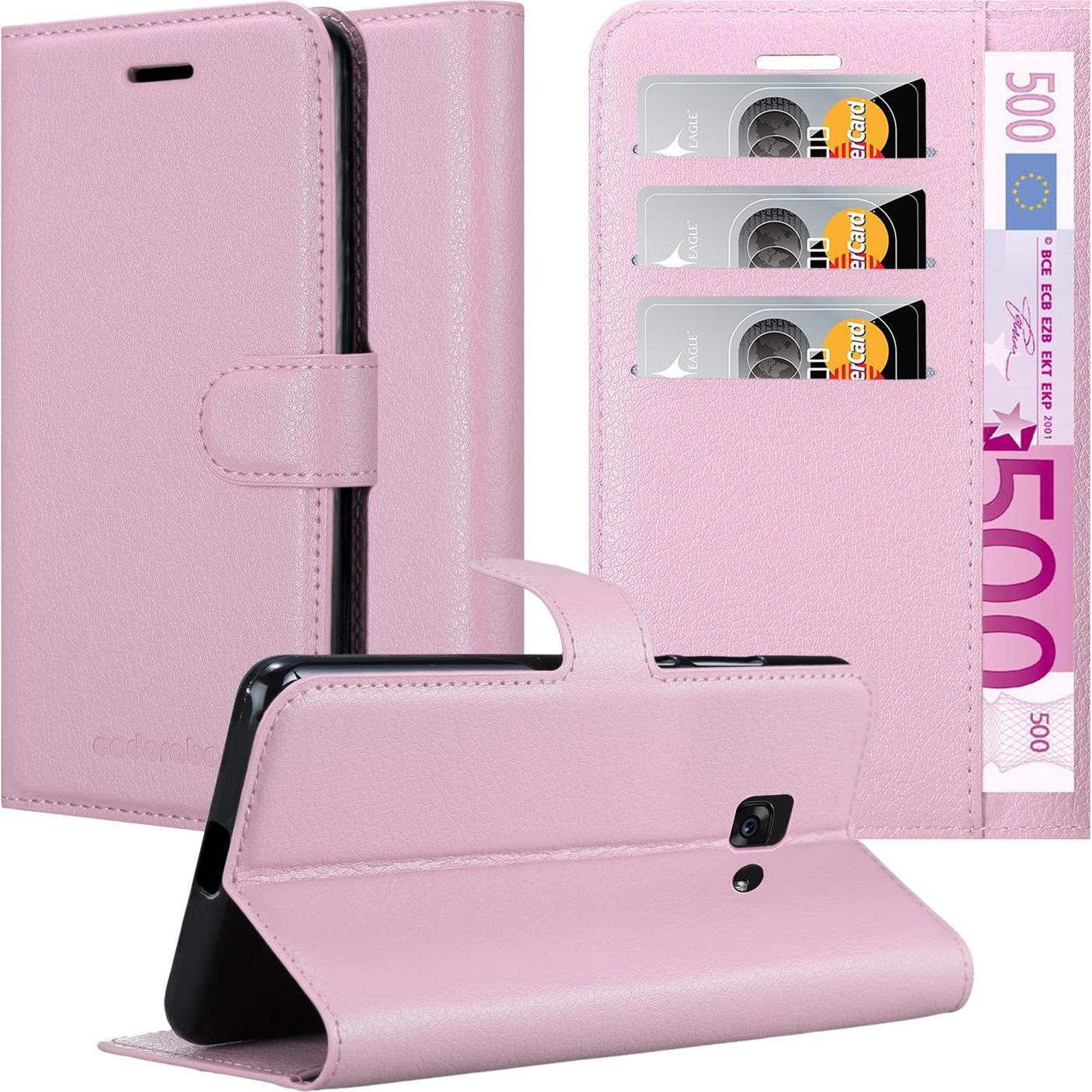 Cadorabo Book mit Standfunktion Cover (Samsung Galaxy A3 (2017)), Smartphone Hülle, Rosa