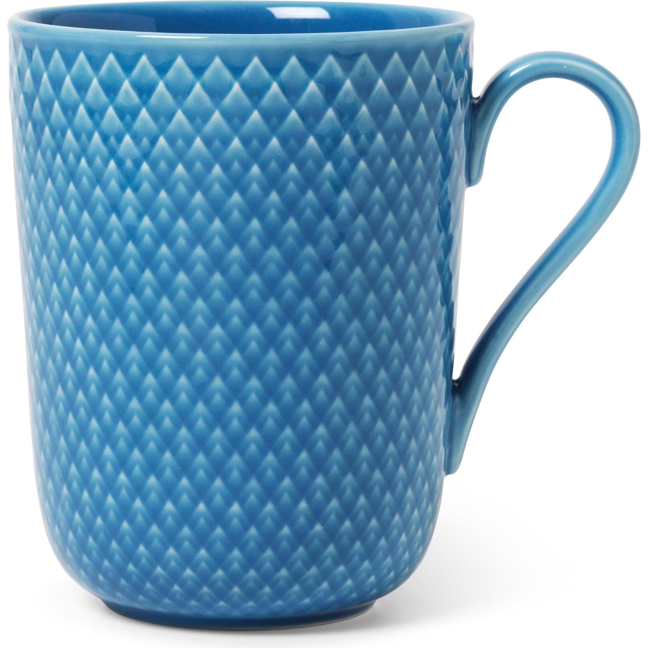 Lyngby Tazza Rhombe Color con manico - 33 cl - Blu, Tazza, Blu