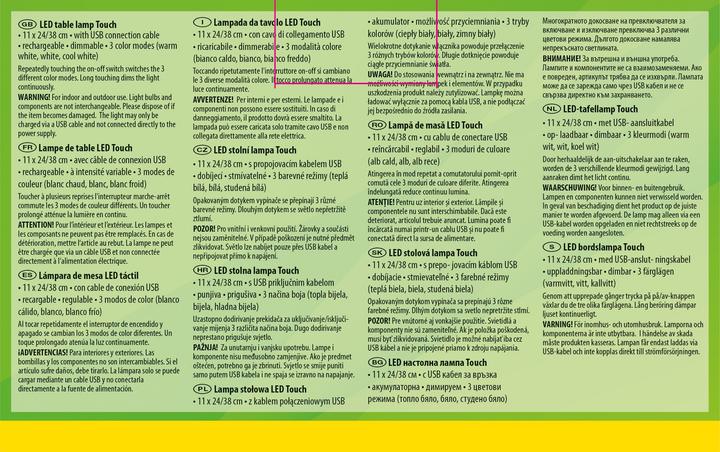 Produktbild Idena LED Tischleuchte Touch Metall grau 11x24/38cm Akku USB dimmbar 3 Modi Innen und Aussen