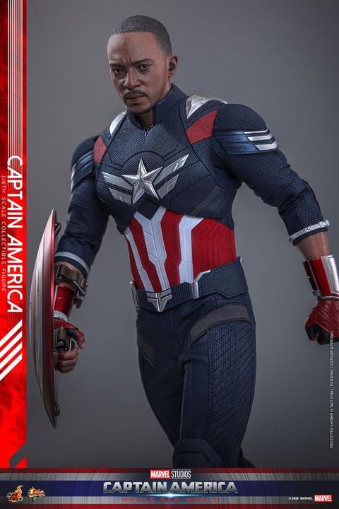 Actual product image Hot Toys Captain America: Brave New World Movie Masterpiece Action Figure 1/6 Captain America 30 cm