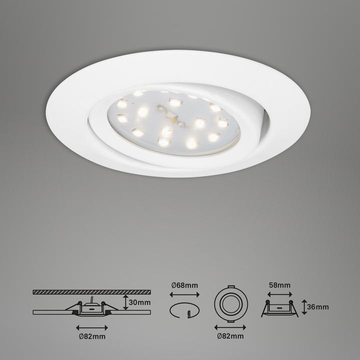 Produktbild Briloner LED Einbauleuchten 3er-Set, weiss, 3xLED-Modul/3W (300 lm)