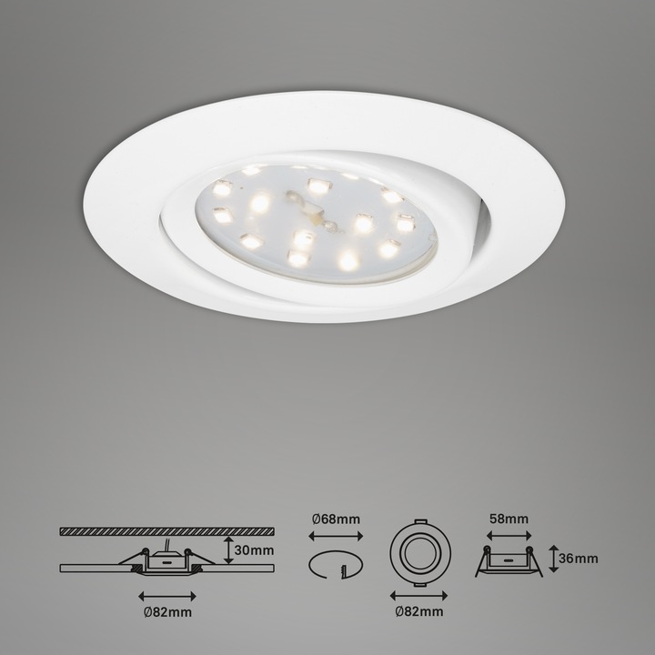 Produktbild Briloner LED Einbauleuchten 3er-Set, weiss, 3xLED-Modul/3W (300 lm)