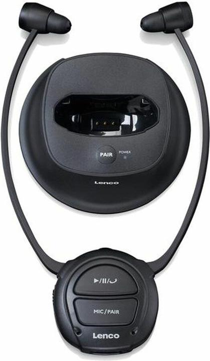 Immagine prodotto Lenco Auricolare stereo B 460BK Bluetooth® Sport, gancio per le orecchie, resistente al sudore (60 h, Senza fili)