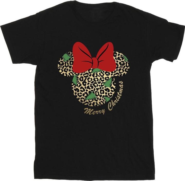 Actual product image Disney Mens Minnie Mouse Leopard Christmas T-Shirt (XXL)