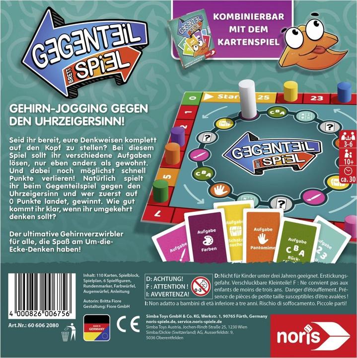 Produktbild Noris Gegenteil Brettspiel (Deutsch, 2 - 6 Spieler)