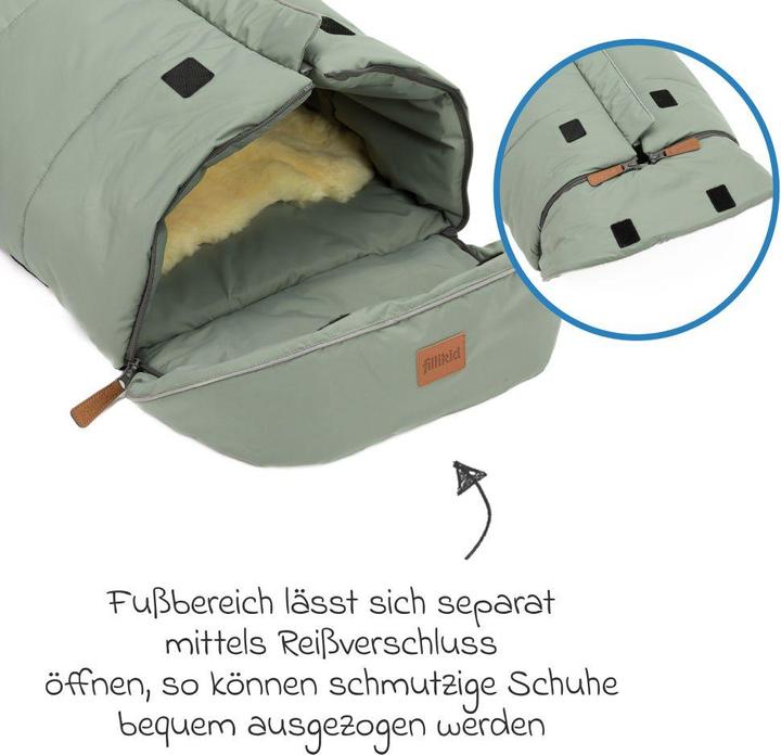 Image du produit Fillikid Fleece-Fusssack Nanga mit Lammfellauflage