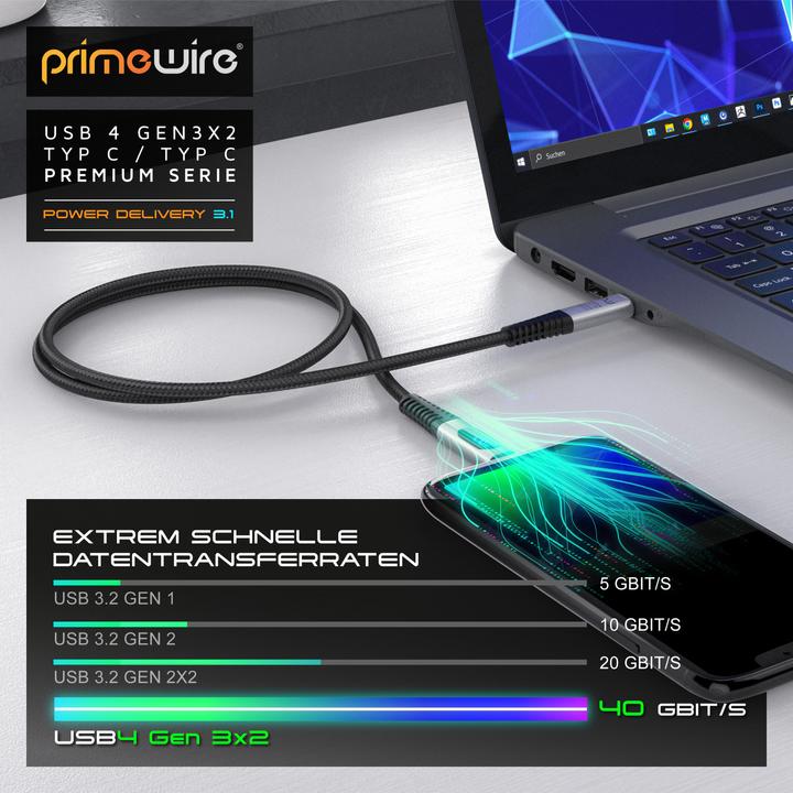 Produktbild Primewire USB C — USB C (1 m, USB 4.0, 240 W)