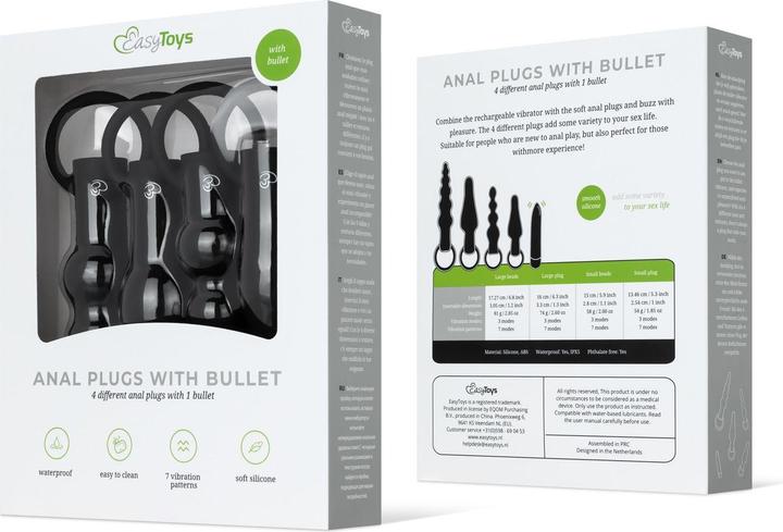 Produktbild Easytoys Anale Plugs mit BulletVibrator Schwarz