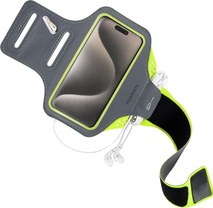 Produktbild Mobiparts Comfort Fit Sport Armband Apple iPhone 15 Pro Neon Green