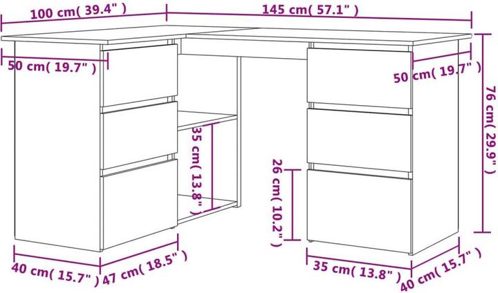 Actual product image VidaXL Wibeke (145 x 100 x 76 cm)