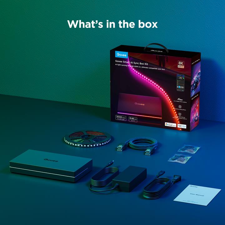 Image du produit Govee AI Sync Box Kit 55-65 (Multicolore, RGBIC, 360 cm, Intérieur)