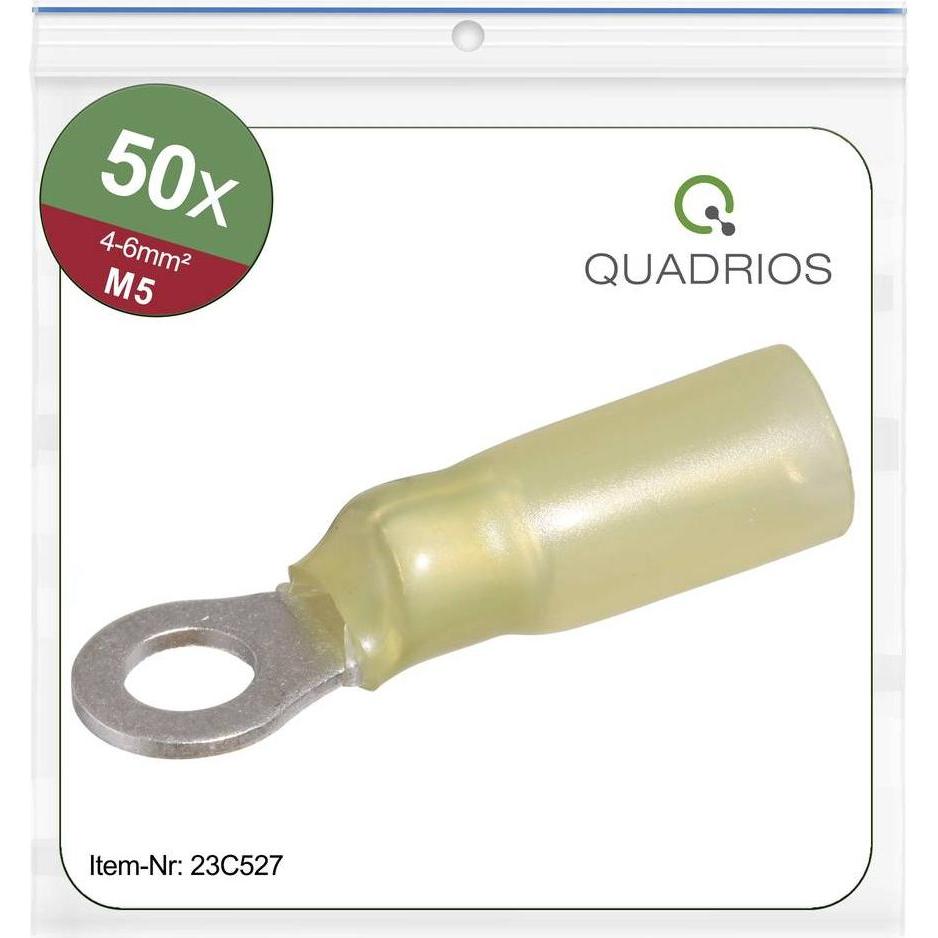Quadrios, Kabelverbindung, 23C527 Ringkabelschuh Querschnitt (max.)=6 mm² Loch-Ø=5.3 mm Teilisoli