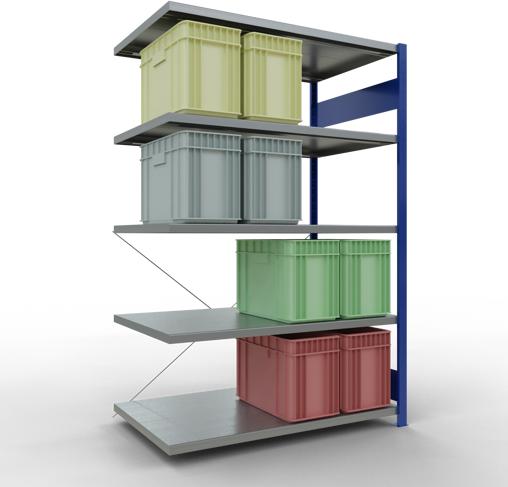 Produktbild Schulte Lagertechnik Stecksystem Anbauregal MULTIplus250 mit Kreuzstrebe