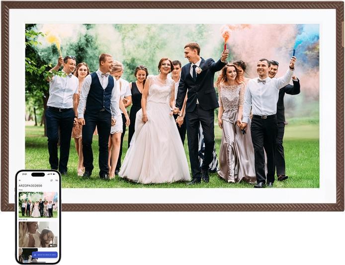 Productafbeelding Arzopa D156 (brown) 15.6" digital photo frame (15.60", 1920 x 1080 Pixels)