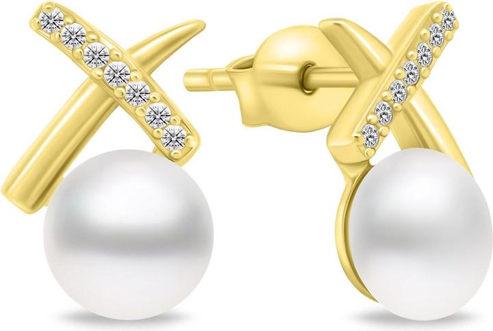 Immagine prodotto Brilio Argento - Orecchini con perle placcate oro EA906Y