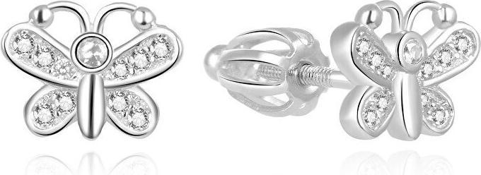 Image du produit Beneto NÄ'Å¾nÃ© stÅ™ÃbrnÃ© nÃ¡uÅnice se zirkony MotÃ½lci AGUP1511S (L)