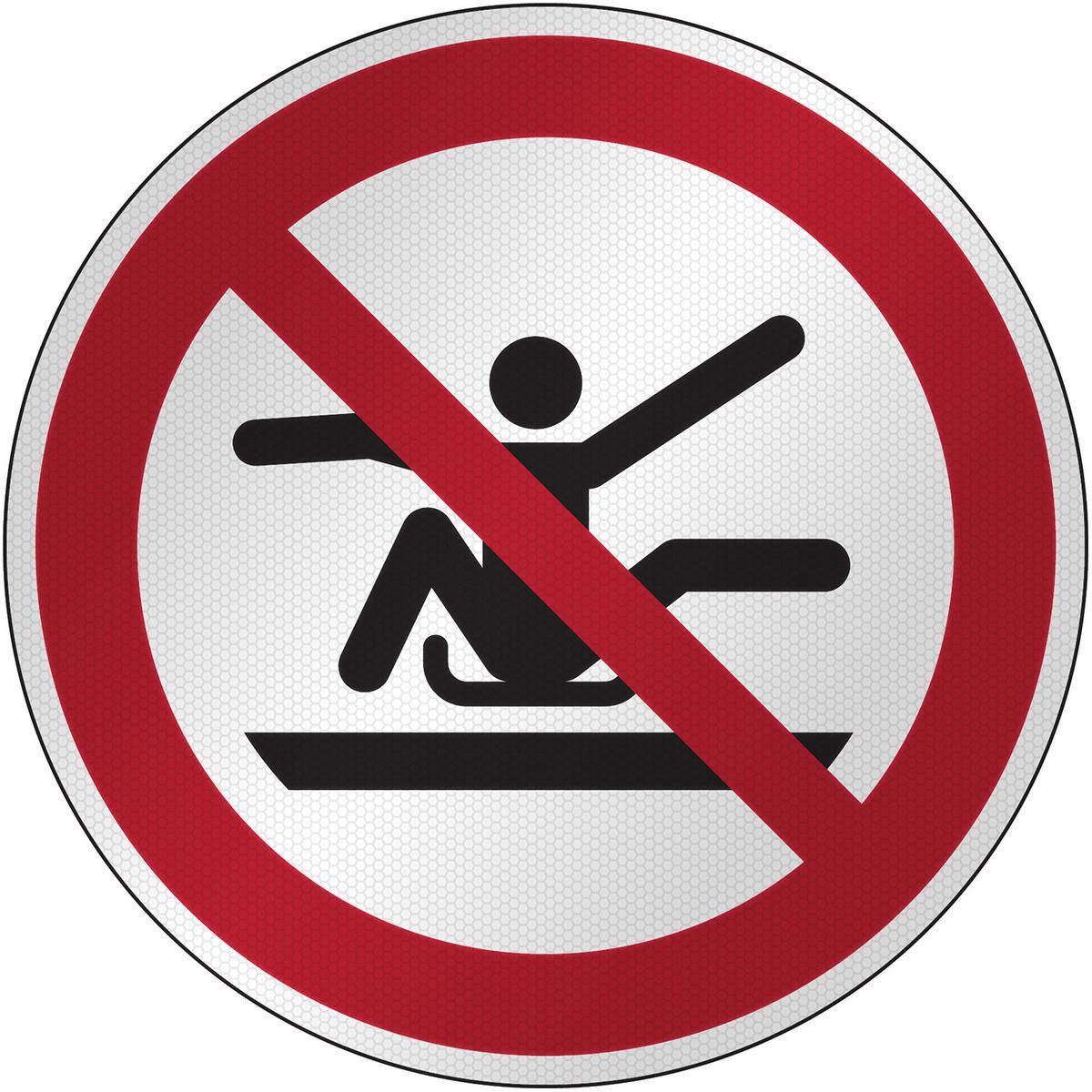 Brady, Etiketten, P/P046/NT/RFL-DIA395-1, ISO Sicherheitsschild - Nicht aus Rodelschlitten herausstrecken, Lam