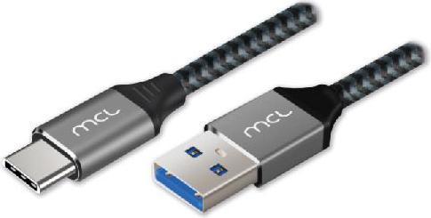 MCL Câble maillé Type C/USB3.0 5G 3A - 2m (2 m, USB 3.2 Gen 1)
