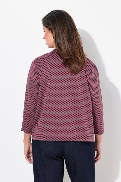 Immagine prodotto Ulla Popken Giacca aperta in jacquard con scollo rotondo e maniche a 3/4 (42, 44)