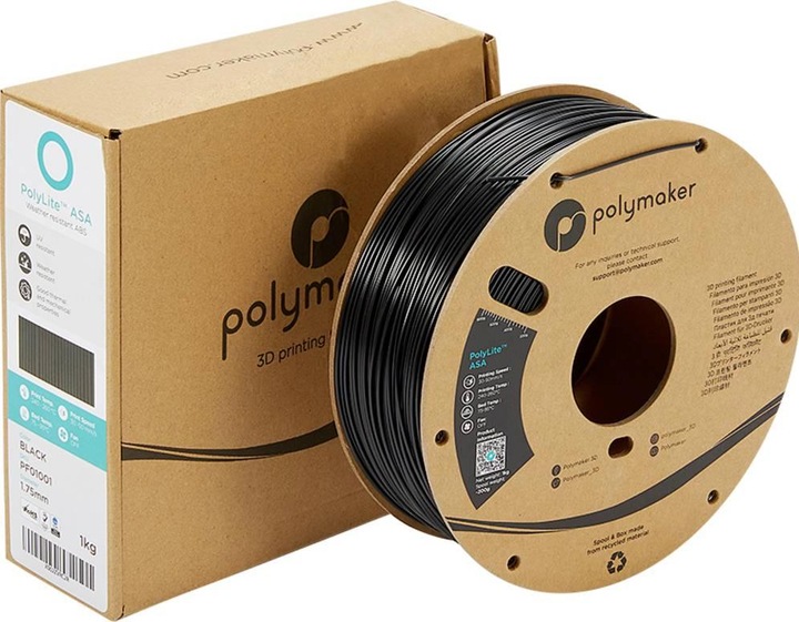 Produktbild Polymaker PolyLite ASA (ASA, 1.75 mm, 1000 g, Schwarz)