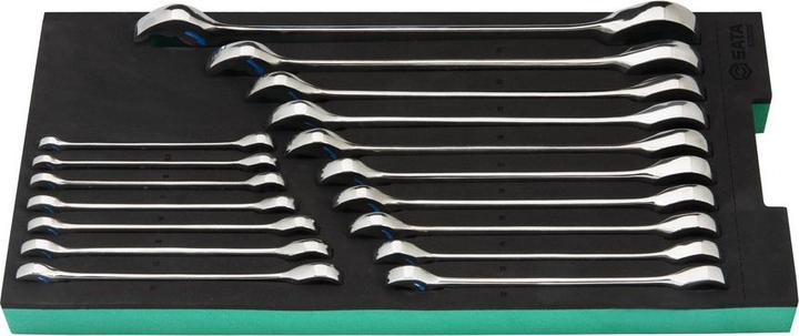 SATA Doppelratschen-Ringmaulschlüssel-Einlage, 17-tlg., 400 x 187 mm