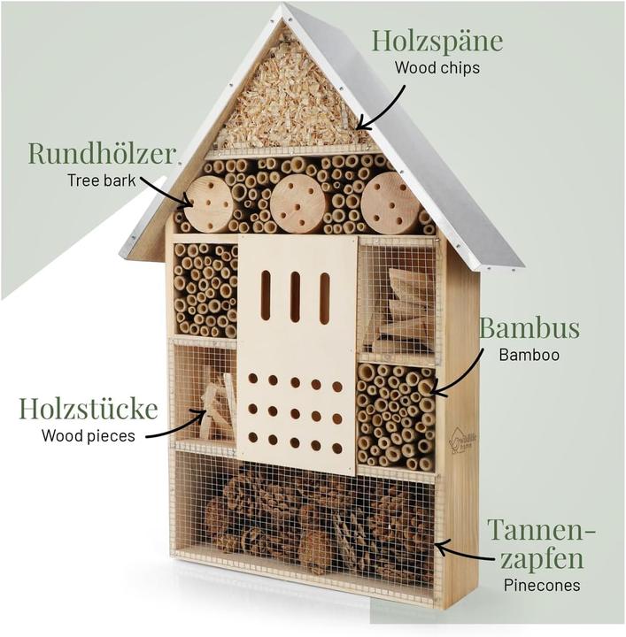 Actual product image Wildlife home Insektenhotel XXL mit Standfuss & Metalldach