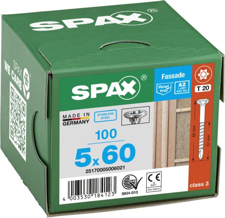Productafbeelding Spax A2 Linsenkopf Fraesrippen T-Star Plus T20 Teilgewinde Cut (100 Schroeven per stuk, 5 x 60 mm)