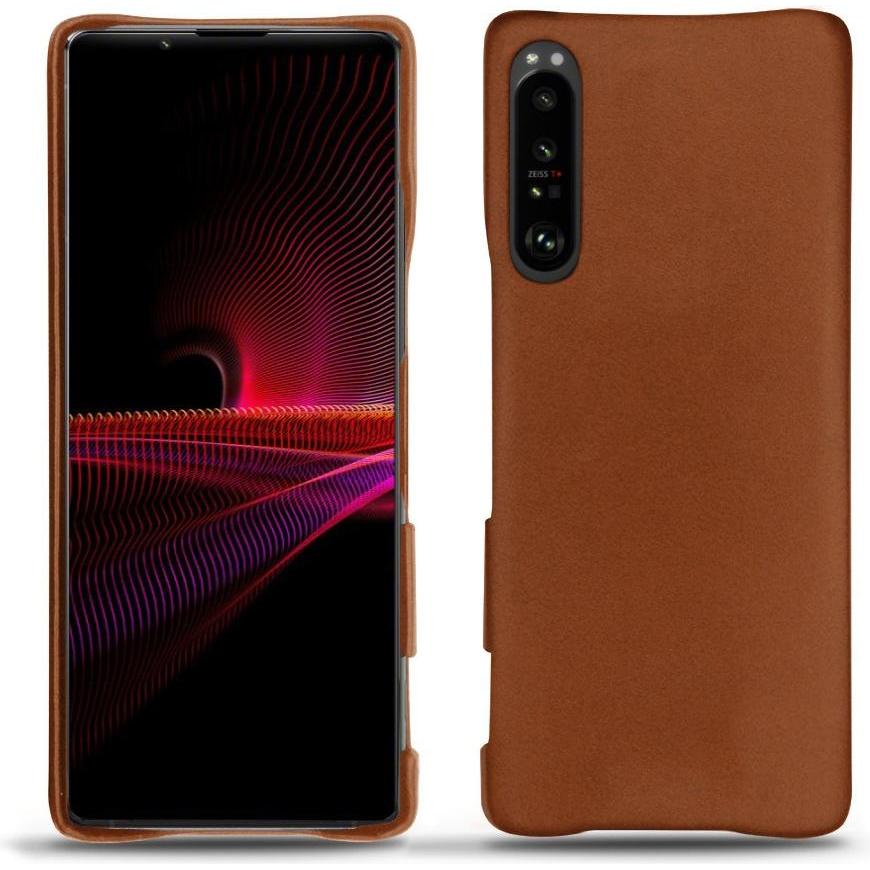 Noreve Lederschutzhülle (Sony Xperia 1 III), Smartphone Hülle, Braun