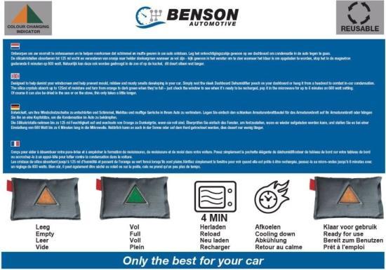 Produktbild Benson Auto Luftentfeuchter wiederverwendbar mit Feuchtigkeitsanzeige (3.00 l/24h)
