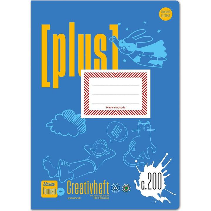 Image du produit Ursus Cahier d'apprentissage Plus C.200, A4, Ligné, Jaune (A4, À rayures, Couverture souple)