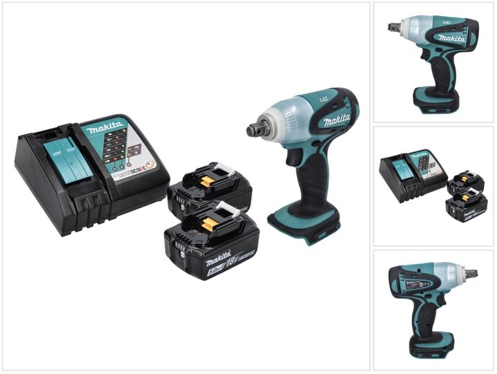 Produktbild Makita DTW 251 RT Akku Schlagschrauber 18 V 230 Nm 1/2" + 2x Akku 5,0 Ah + Ladegerät