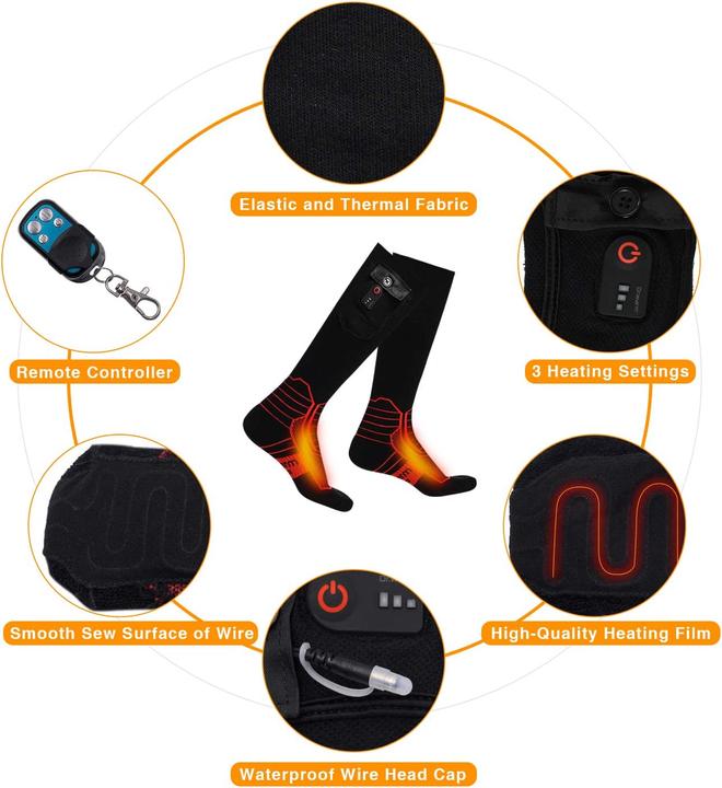 Actual product image Dr. Warm Heated Socks with Wireless Remote Control
