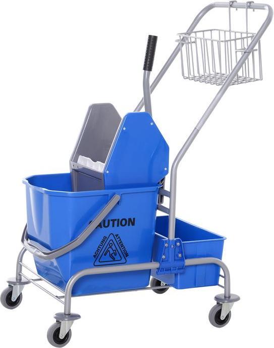 Produktbild Swisshandel24 Putzwagen Reinigungswagen Fahreimer Putzeimer 25 Liter mit 4 Rollen Blau (1 Stk.)