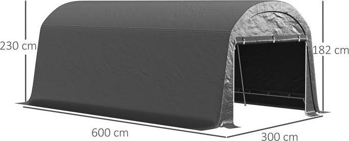 Immagine prodotto Swisshandel24 Aufbewahrungszelt für Fahrräder, wasserdicht, 300x600x230 cm, Dunkelgrau