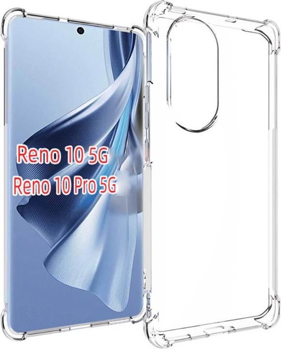 Cover-Discount Oppo Reno10 / 10 Pro - Custodia in silicone antigoccia trasparente (OPPO Reno 10, Oppo Reno 10 Pro)