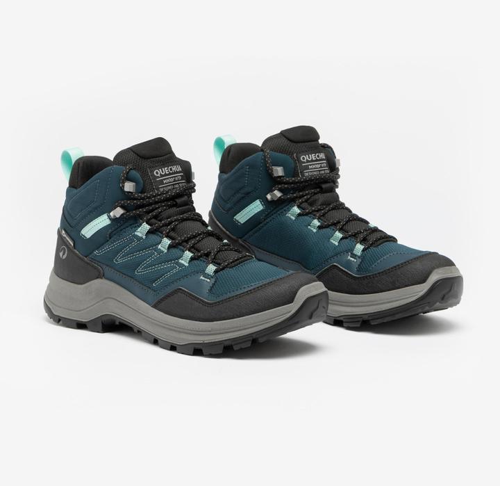 Image du produit Quechua Chaussures imperméables de randonnée montagne femme, MH100 mid vert (38)