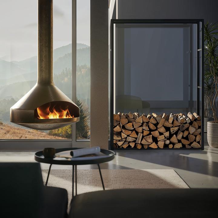 Actual product image tectake Kaminholzregal Tuby, für In- & Outdoor, 100,5x25x150cm